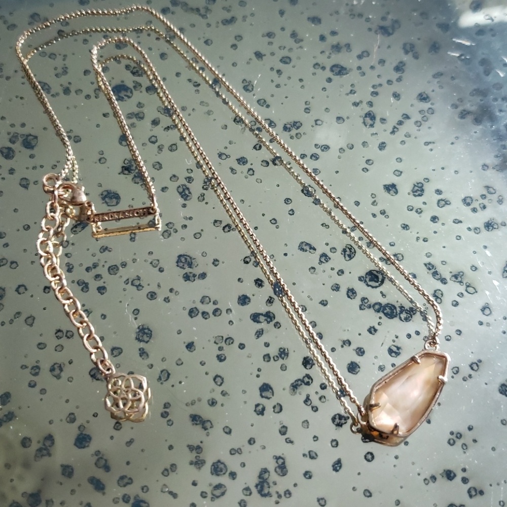 Kendra Scott Rose Gold Necklace with Champagne Stone